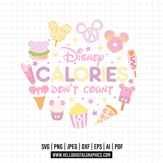 COD972- Disney calories don't count svg, snackgoals svg, Snacks svg, Mickey Mouse Ears Head, Disney svg, mickey svg, Silhouette, Cricut