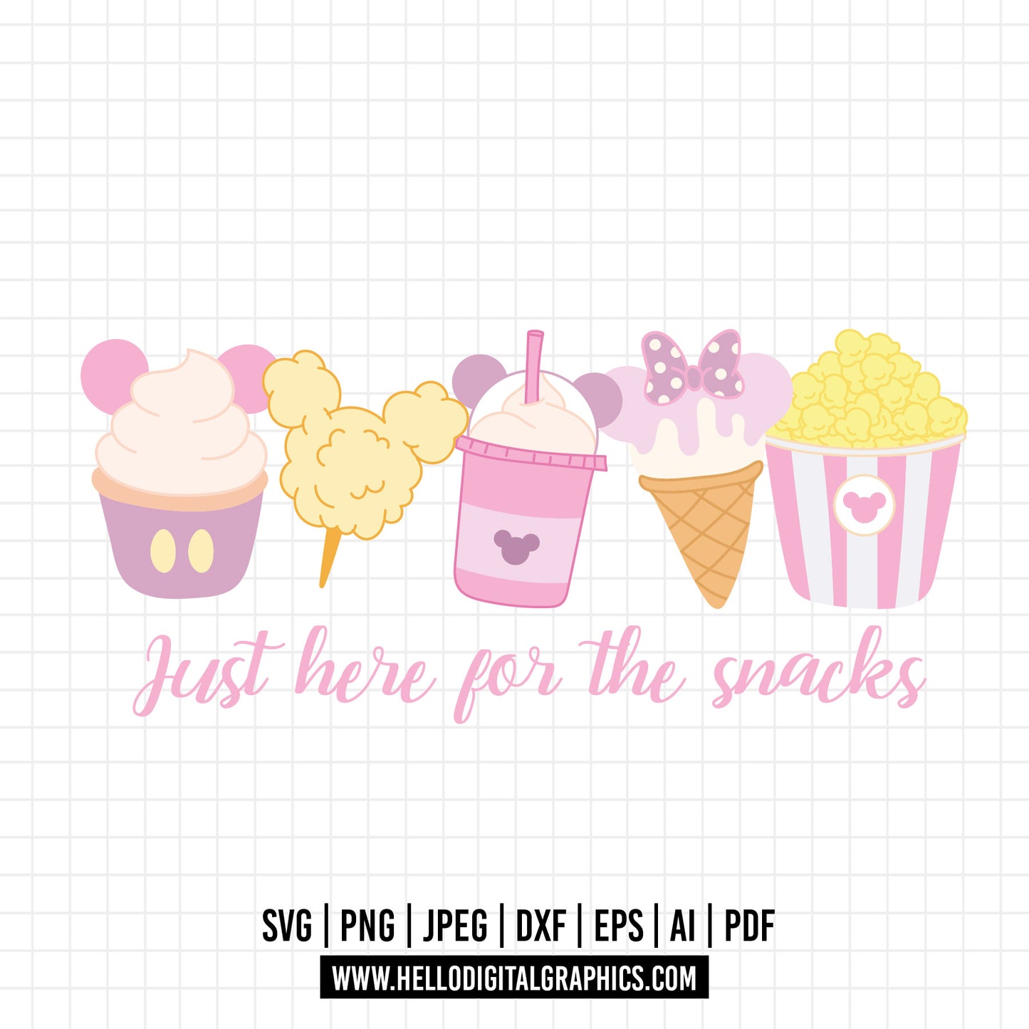 COD973- Just here for the snacks svg, snackgoals svg, Snacks svg, Mickey Mouse Ears Head, Disney svg, mickey svg