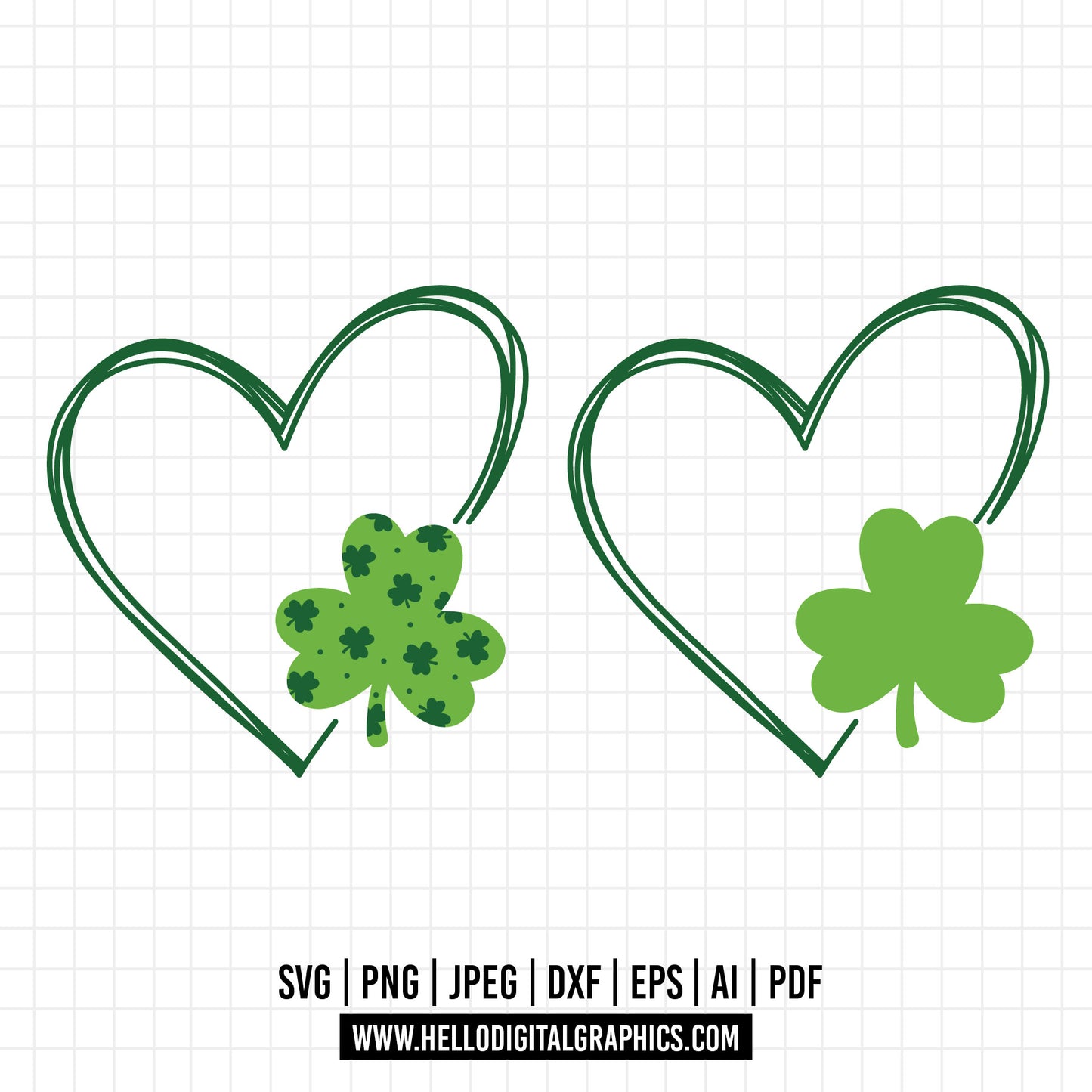 COD978 Saint Patrick's Day Heart svg, Saint Patrick's Day svg, Heart with Shamrocks SVG File- St. Patrick's Cut File