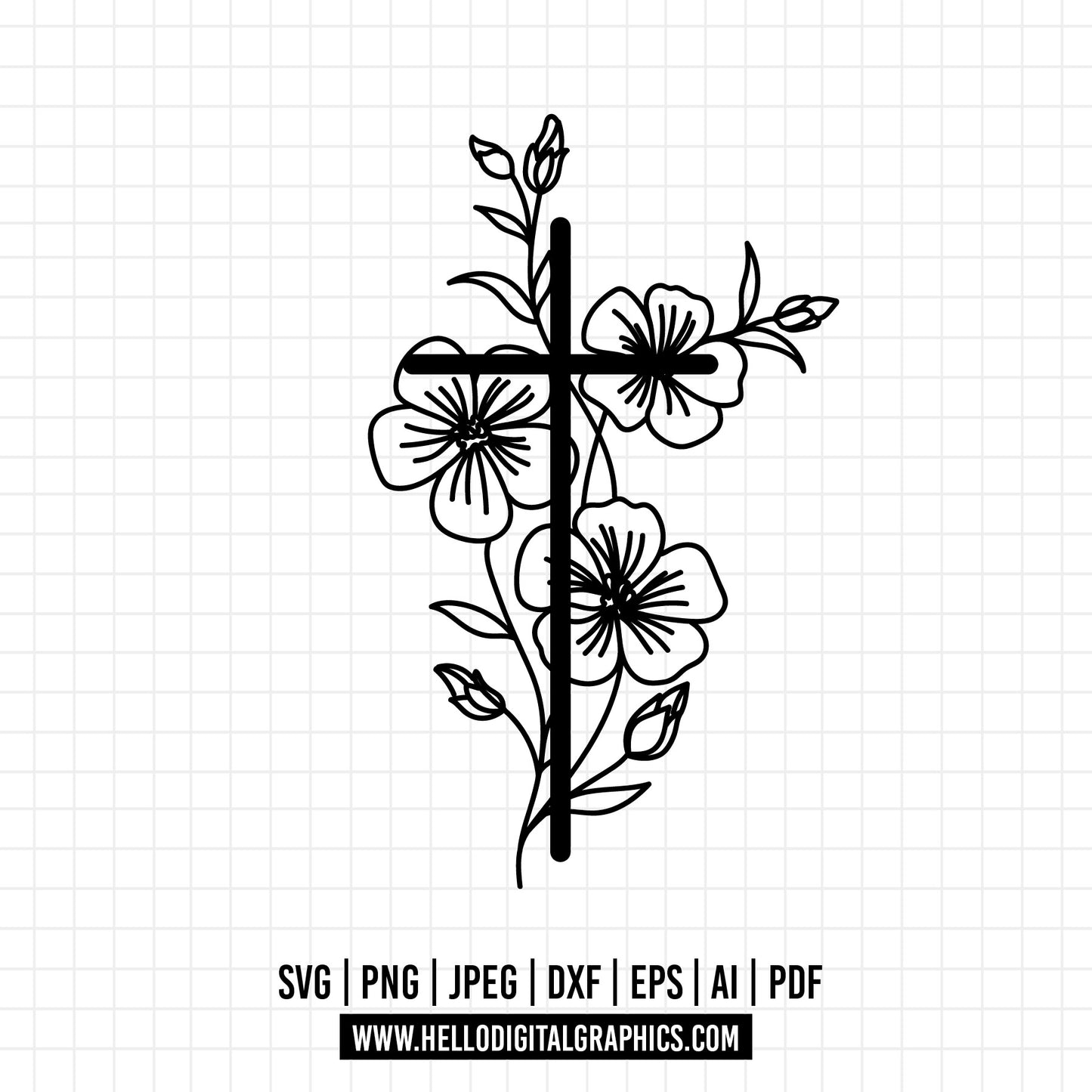 COD979- Cross SVG, Religious SVG, Rosary Digital Cutting Files SVG, Cricut file, Silhouette, Vector