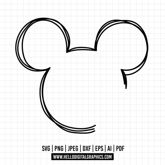 COD984- Disneyland svg, Mickey sketch svg, Mickey Svg, Disney svg, Magical svg
