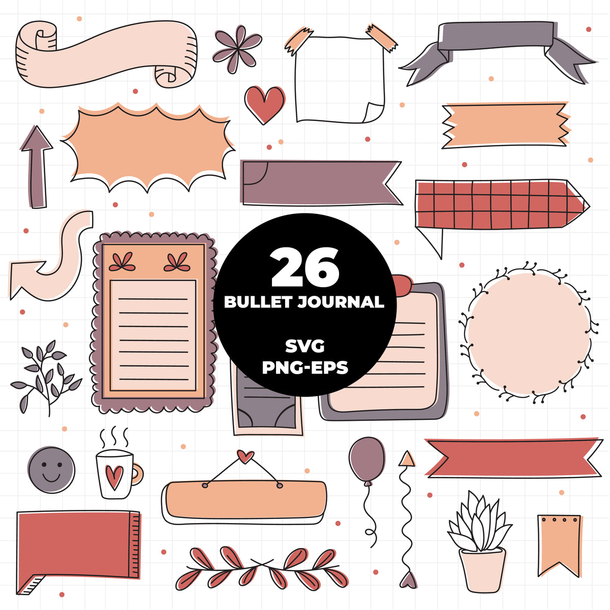 Jernel Svg COD990 Bullet journal svg, bujo clipart, Notes Clipart, school Clipart ...
