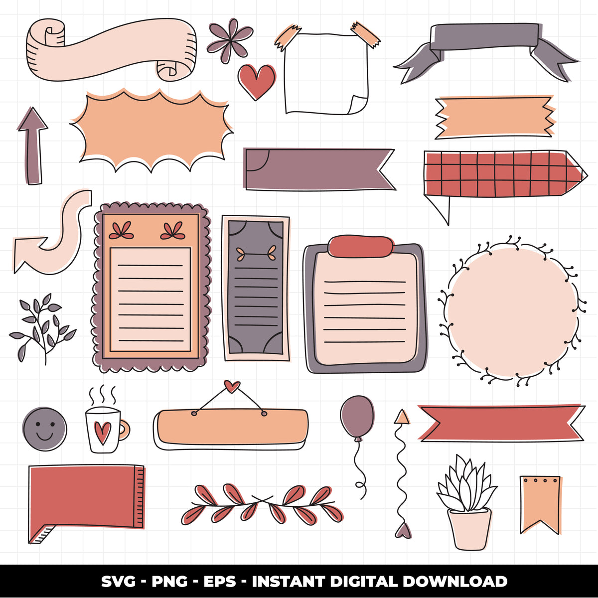 COD990 Bullet journal svg, bujo clipart, Notes Clipart, school Clipart ...
