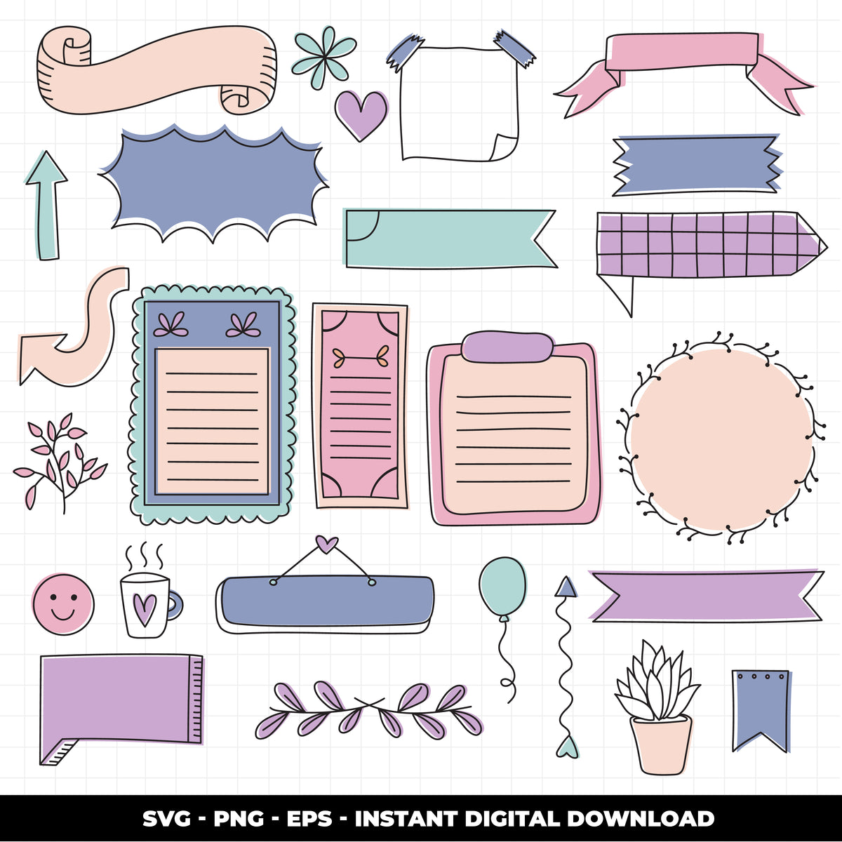 Jernel Svg COD991 Bullet journal svg, bujo clipart, Notes Clipart, school Clipart ...