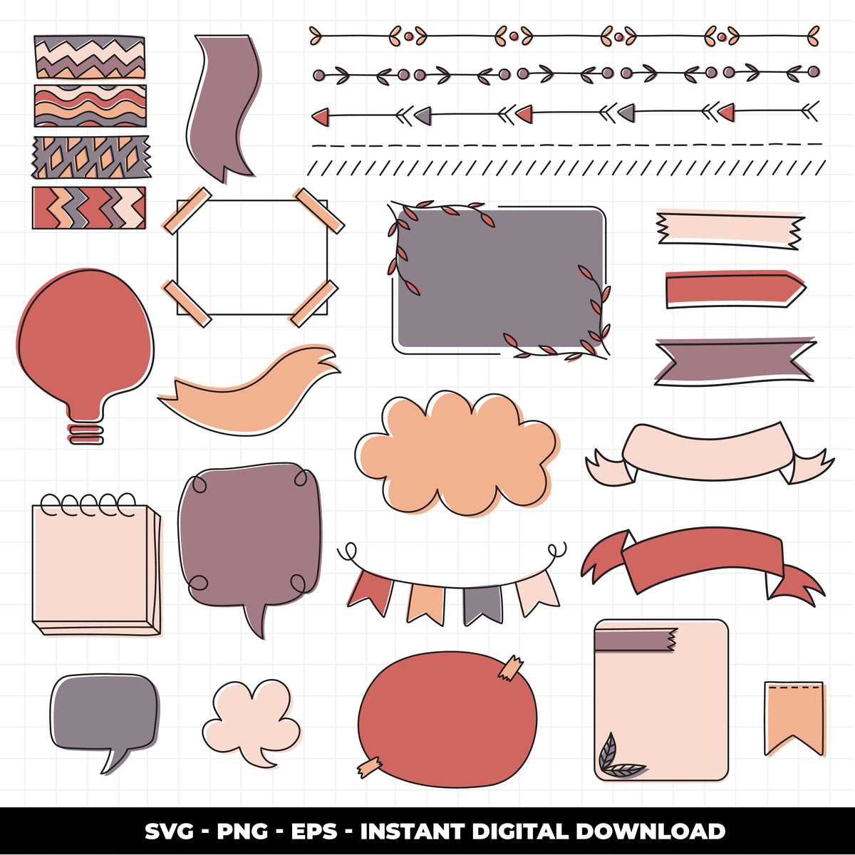 Jernel Svg COD992 Bullet journal svg, bujo clipart, Notes Clipart, school Clipart ...