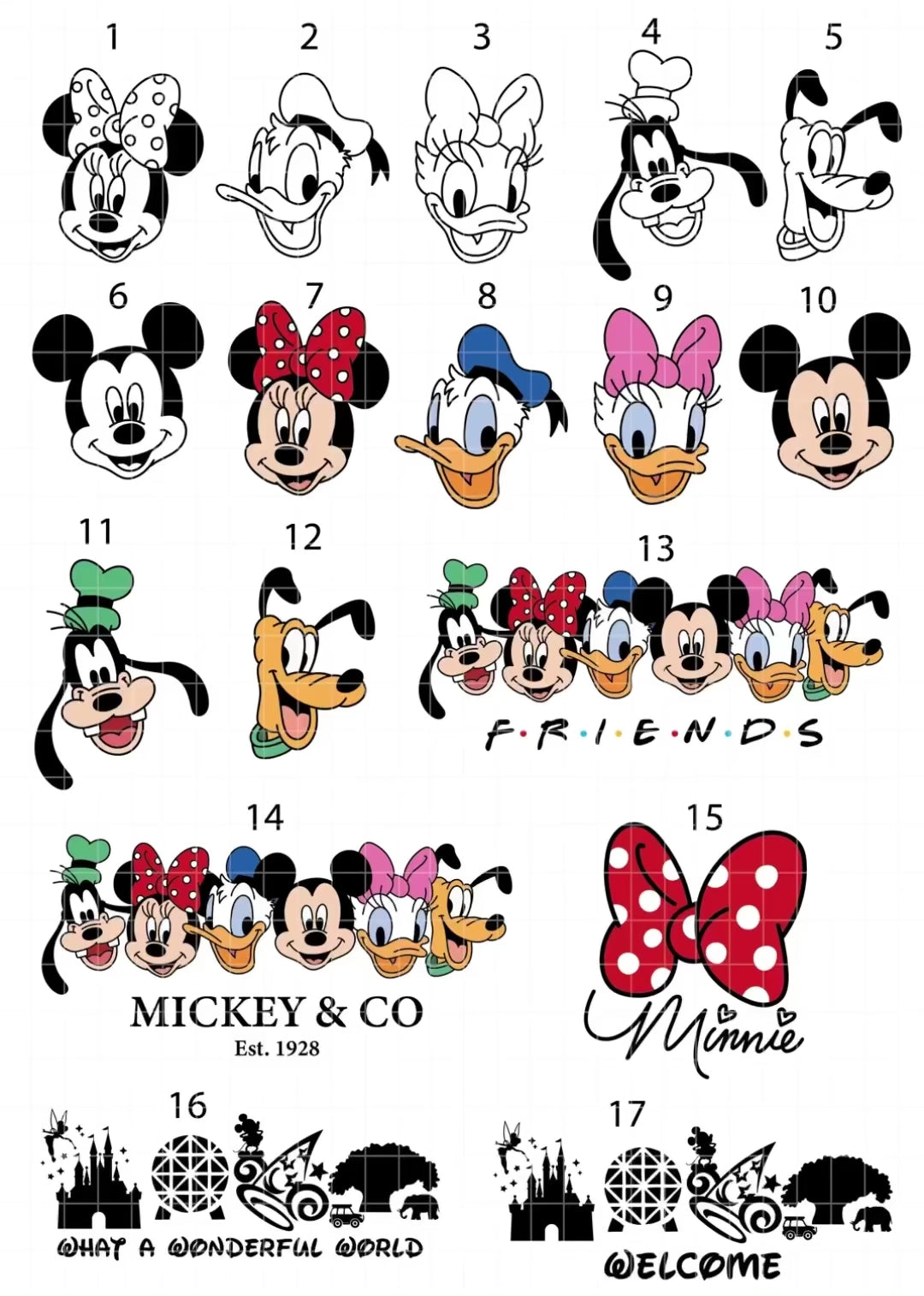 ディズニー　みぃ COD1842 - Disney pack Bundle SVG, EPS, PNG - Disneey icons pack